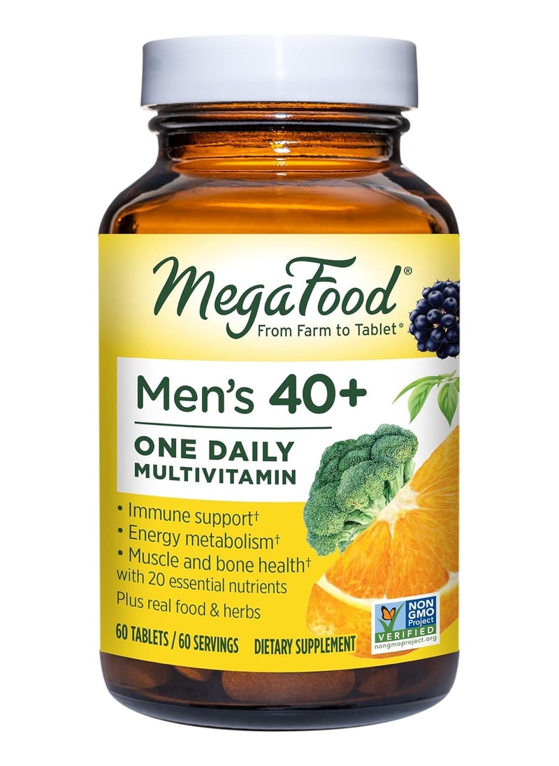 MegaFood MegaFood Men's 40+ One Daily Multivitamin Immune Support Muscle Health Bone Health-Energy Metabolism Dietary Supplement 60 Tablets / 60 Servings  - Image 2