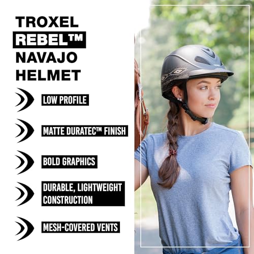 Troxel Rebel Bold Horse Riding Helmet, Low-Profile, Light, Adjustable Design, Safety Horseback Riding Gear, Large (7-1/4 - 7-3/8), Navajo - Image 2