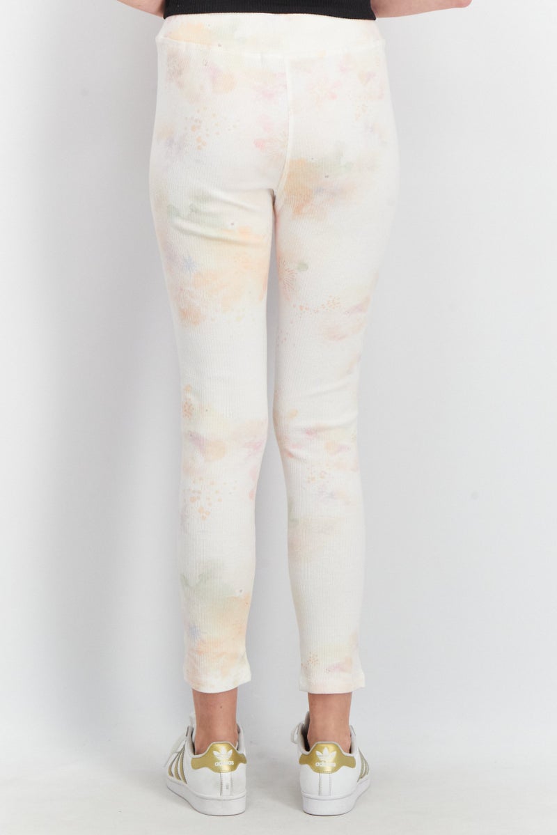 Splendid Women Regular Fit Pull On  Ribbed Pants, Cream Combo - Image 3