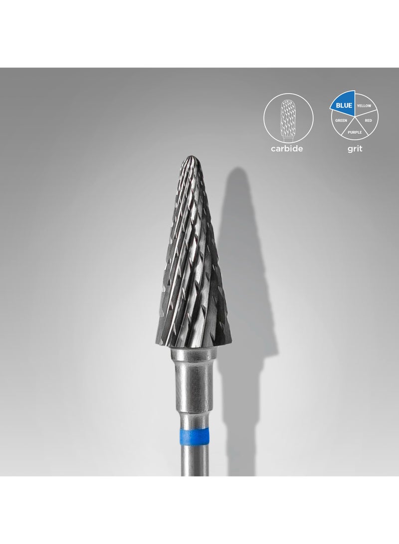 STALEKS PRO بت حفر الأظافر كربيد مخروط أزرق رأس EXPERT قطر 6 مم / جزء العمل 14 مم - Image 1