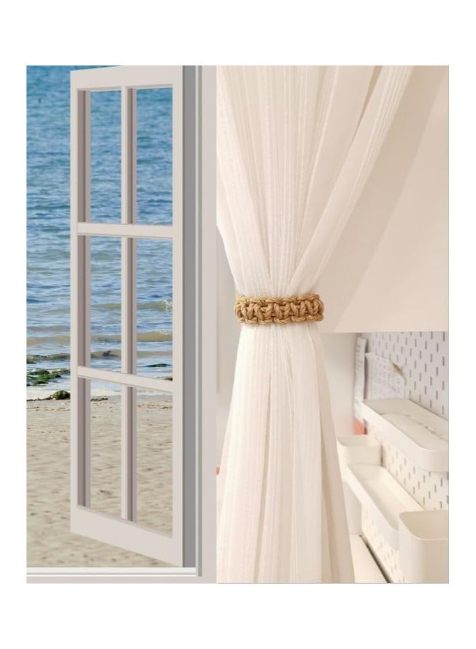4pcs woven curtain straps, rural style curtain straps, 4-piece set, handmade curtain straps, suitable for lightweight curtains - Image 5
