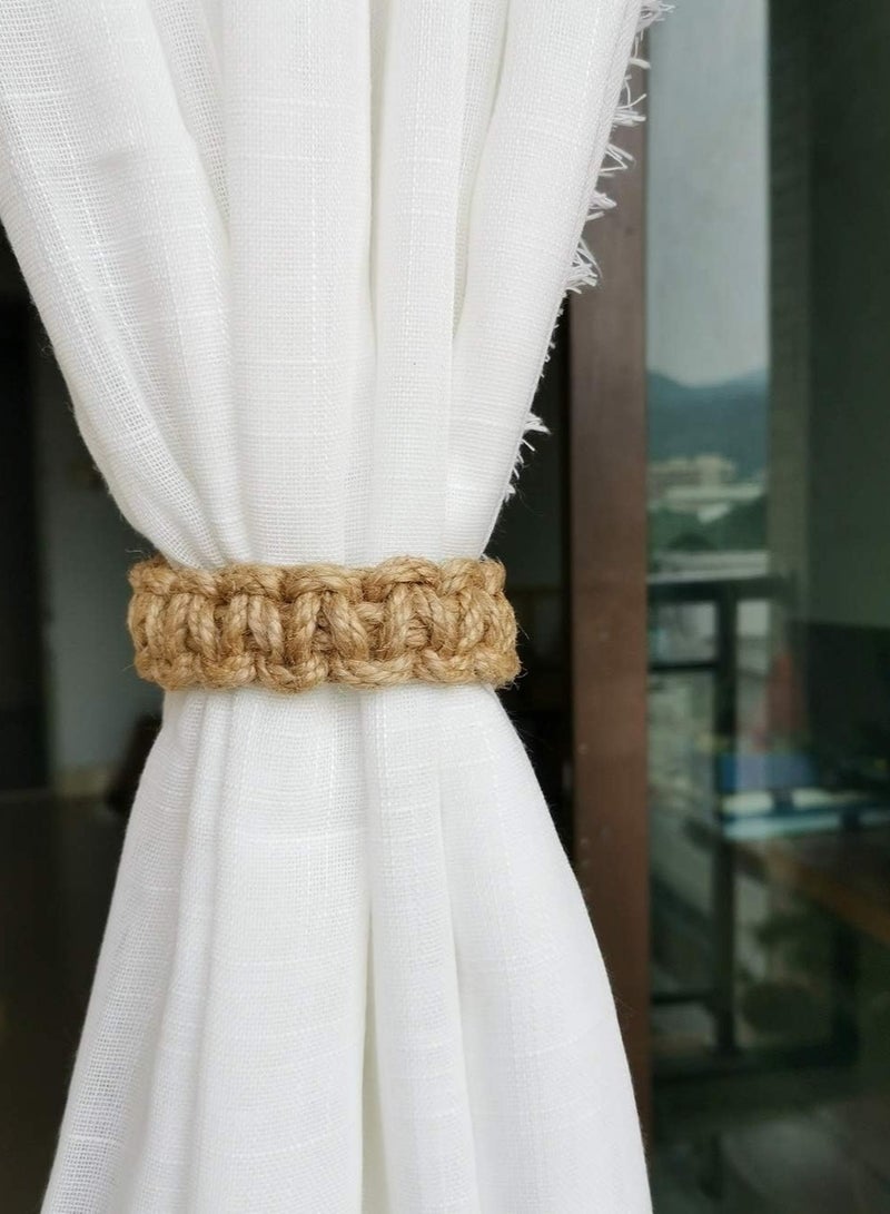 4pcs woven curtain straps, rural style curtain straps, 4-piece set, handmade curtain straps, suitable for lightweight curtains - Image 4