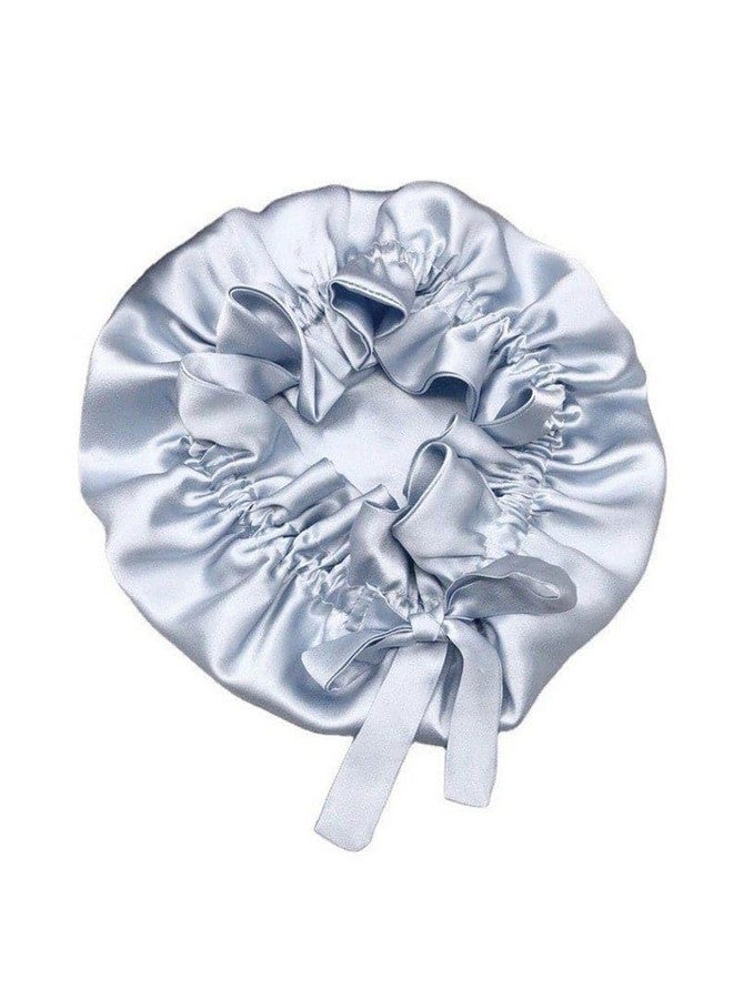 Atrube Satin bonnet for curly hair| Silk bonnet for hair| Satin Hair Cap for Sleeping| Adjustable Hair Bonnet for Sleeping (BLUE) - Image 1