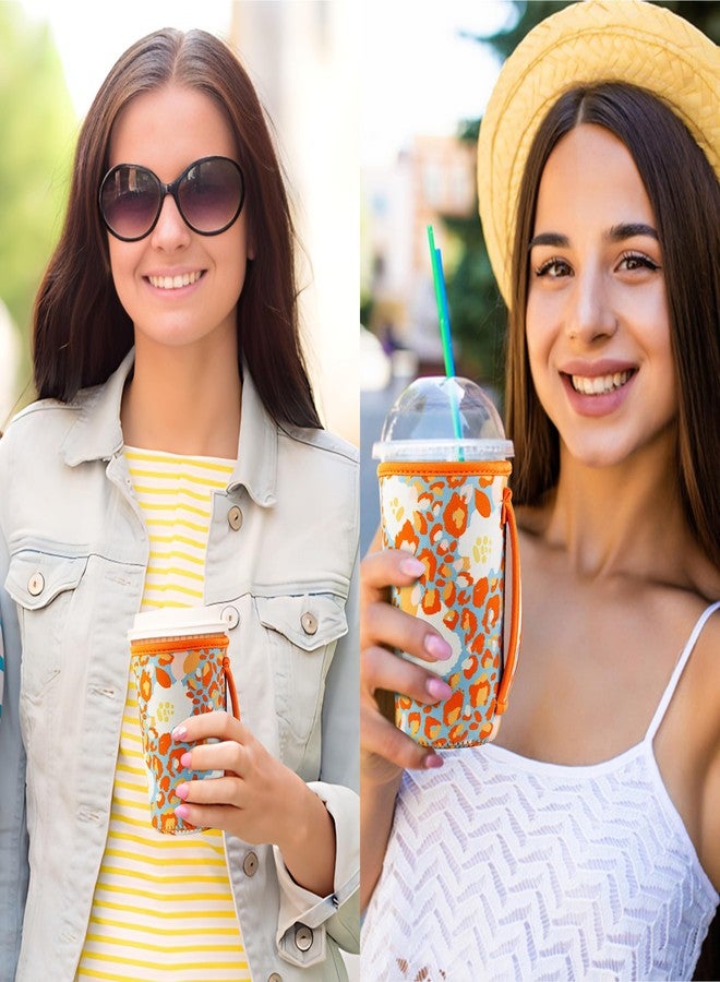 KJQJLY FEYKEY 3 Pack Reusable Iced Coffee Sleeves for Iced Coffee Cups or Drinks Reusable Neoprene Insulated Sleeves for Hot and Cold Drinks from Starbucks, Dunkin, And More (Summer Abstract Flower) - Image 5