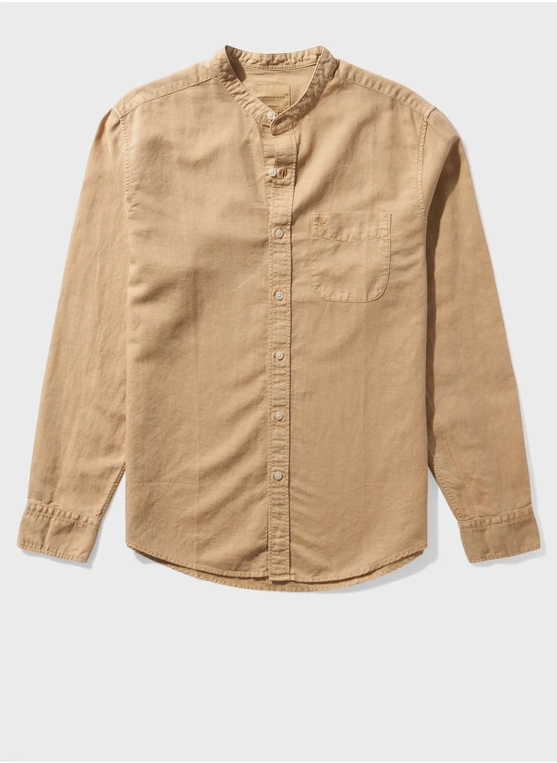 American Eagle Grandad Collar Classic Fit Shirt