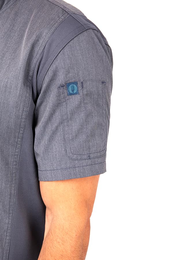 Chef Works Men's Springfield Chef Coat, Ink Blue, Medium - Image 4