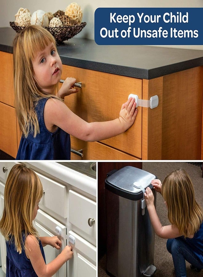 INOVERA (LABEL) Baby Safety Adjustable Cabinet Drawer Locks Straps, White (Pack of 6, Made in India) - Image 5