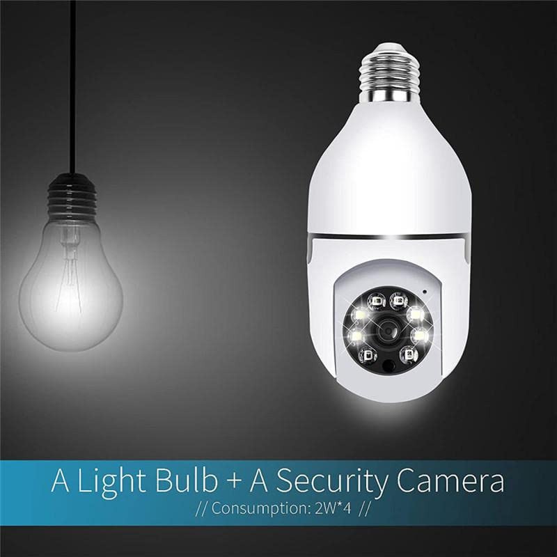 SIOVS SIOVS WiFi Wireless CCTV Camera 1080p Bulb Shape PTZ V380 Pro CCTV Security Camera with LED Lights Auto Tracking Smart Motion Detection and Alarm Two Way Audio Night Vision Remote Viewing  - Image 2