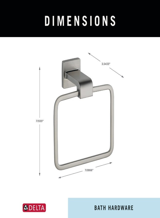 Delta Hand Towel Holder | Square Stainless Steel Ring for Hanging Towels in Kitchen, Bathroom | Ara Accessories - Image 5