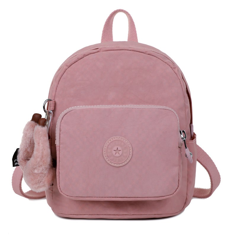 Cute Monkey Mini Backpack Versatile Womens Satchel Delicate Powder