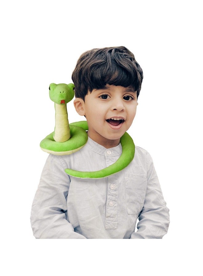 آيس كينج بير حيوان محشو على شكل ثعبان أخضر واقعي - لعبة قطيفة (واقفًا) - Image 4