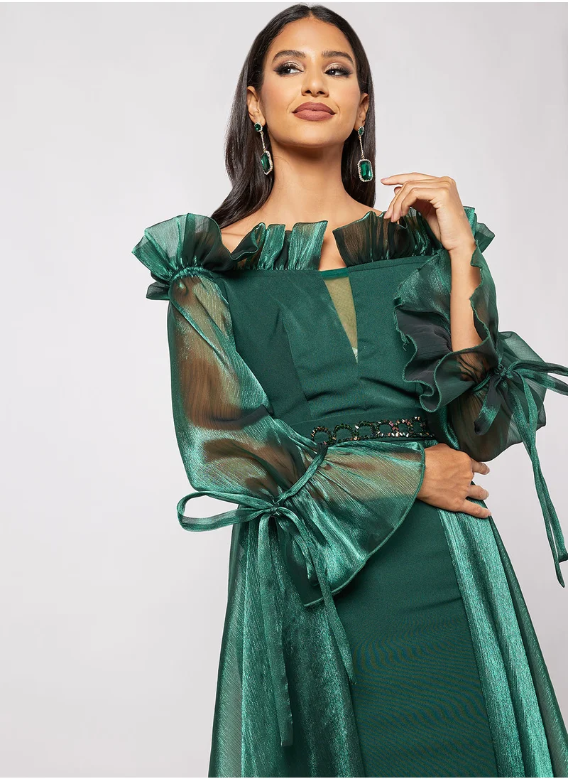 Zoey Off Shoulder Ruffle Detail Dress