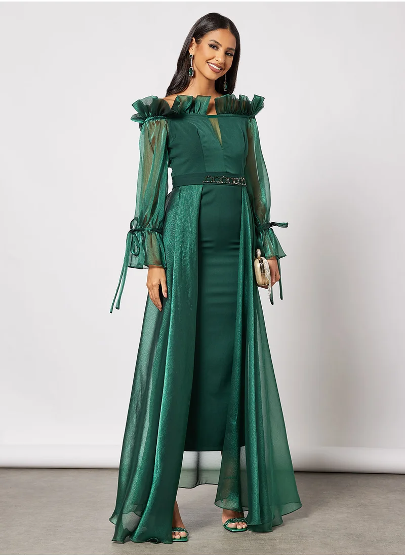 Zoey Off Shoulder Ruffle Detail Dress