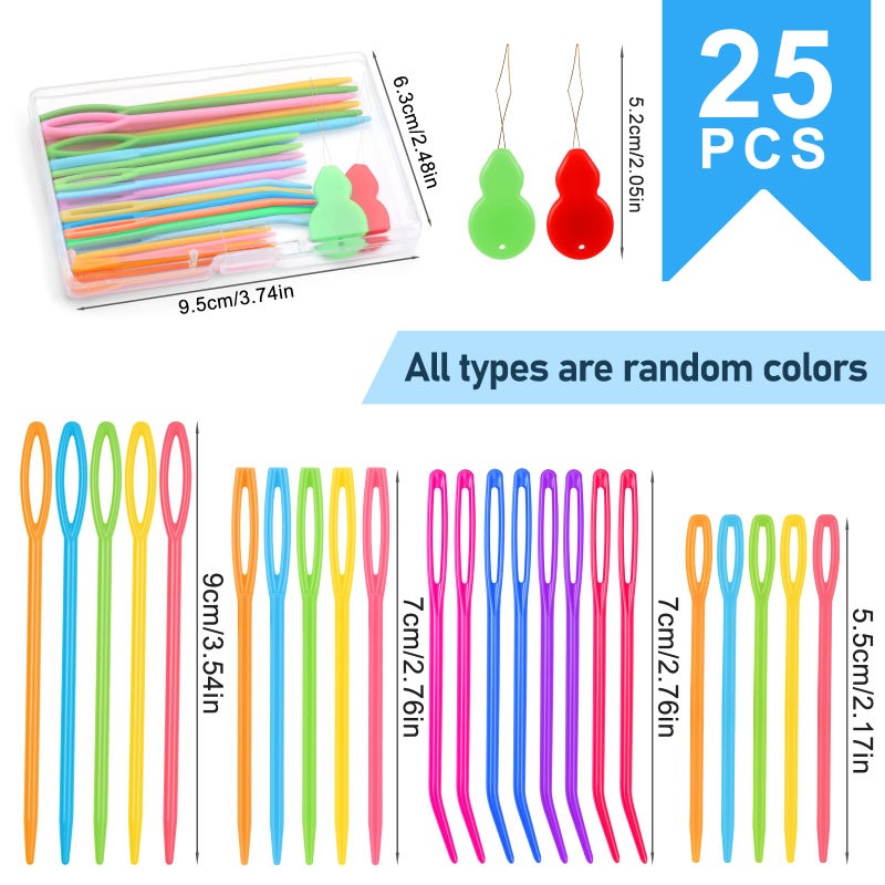 Bupete 25 Pcs Yarn Needles Set, Tapestry Needle, Crochet Needle for Yarn, Darning Needle Plastic Needles for Yarn, Weaving Needles, Large Eye Blunt Knitting Needles for Sewing, Knitting, Crochet - Image 2