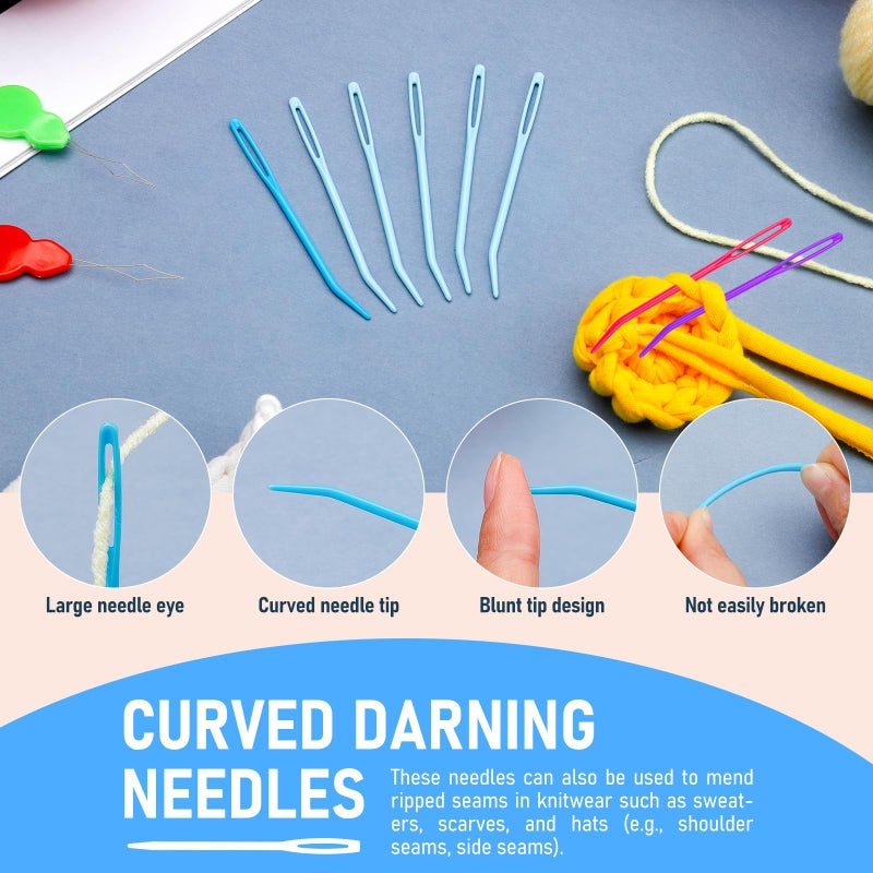 Bupete 25 Pcs Yarn Needles Set, Tapestry Needle, Crochet Needle for Yarn, Darning Needle Plastic Needles for Yarn, Weaving Needles, Large Eye Blunt Knitting Needles for Sewing, Knitting, Crochet - Image 5