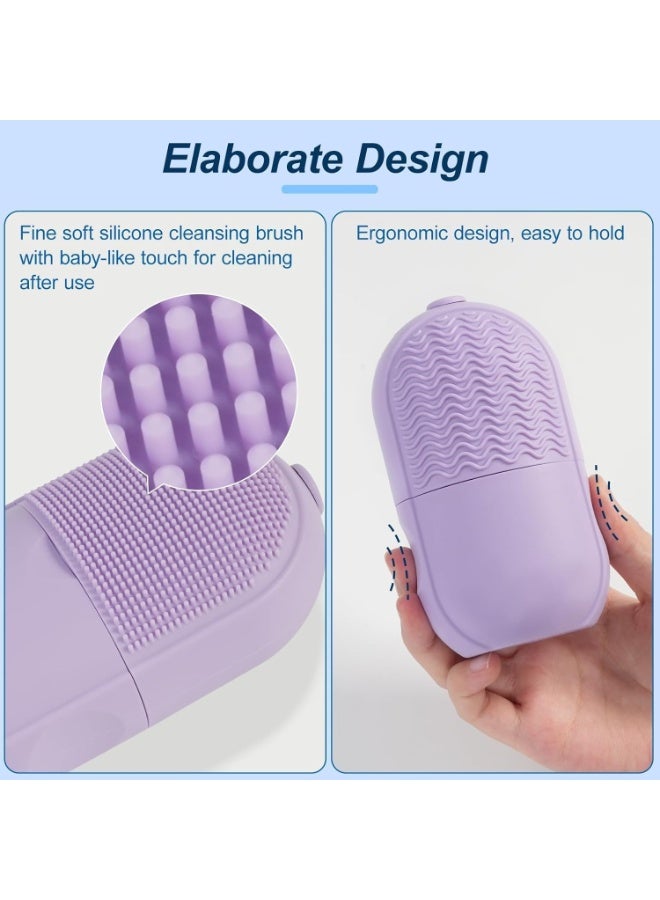 رولر ثلج للوجه والعين والرقبة من السيليكون قابل لإعادة الاستخدام – أداة مساج بارد للعناية بالبشرة وتقليل الانتفاخ والهالات السوداء وشد المسام وتنشيط الدورة الدموية – قالب ثلج تجميلي لتفتيح البشرة وتقليل الالتهابات وعلاج الصداع النصفي – أداة تبريد البشرة وترطيبها وتحسين نضارتها – أداة مساج تجميلية منزلية سهلة الاستخدام للسيدات - Image 5