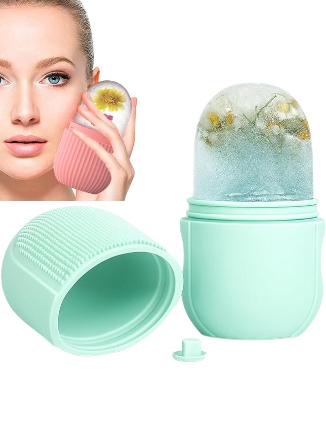 رولر ثلج للوجه والعين والرقبة من السيليكون قابل لإعادة الاستخدام – أداة مساج بارد للعناية بالبشرة وتقليل الانتفاخ والهالات السوداء وشد المسام وتنشيط الدورة الدموية – قالب ثلج تجميلي لتفتيح البشرة وتقليل الالتهابات وعلاج الصداع النصفي – أداة تبريد البشرة وترطيبها وتحسين نضارتها – أداة مساج تجميلية منزلية سهلة الاستخدام للسيدات - Image 1