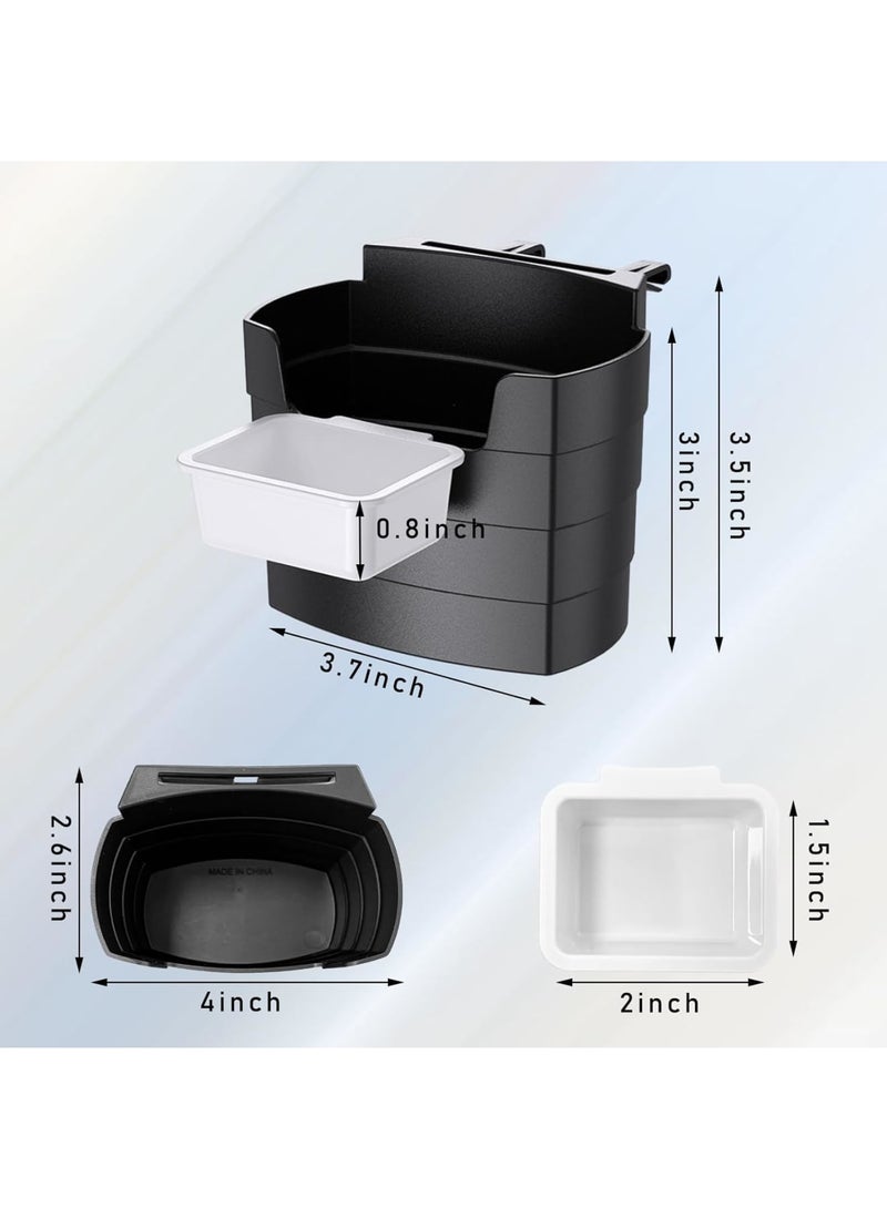 SYOSI Car French Fry Holder, Multi-Functional Vehicle Cup Holder with Sauce Compartment, Air Vent Expander for Drinks Snacks Small Items, Car Organizer for Travel Daily Commute Black - Image 2
