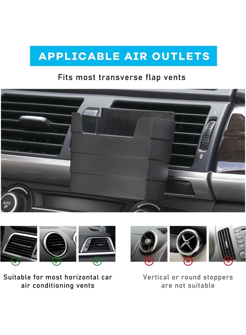 SYOSI Car French Fry Holder, Multi-Functional Vehicle Cup Holder with Sauce Compartment, Air Vent Expander for Drinks Snacks Small Items, Car Organizer for Travel Daily Commute Black - Image 5