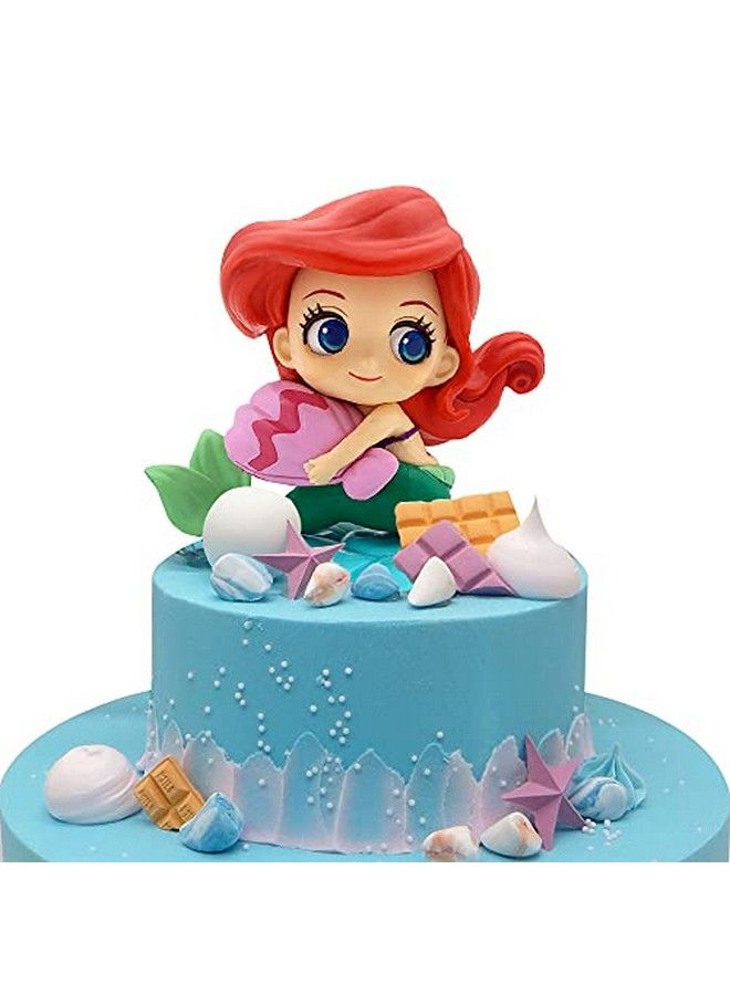 Sienon Mermaid Cake Topper Little Mermaid Doll With Seashells For Ariel Cake Decoration Mermaid Figurines For Under The Sea Mermaid Theme Princess Kids Birthday Baby Shower Party Supplies - Image 1