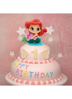 Sienon Mermaid Cake Topper Little Mermaid Doll With Seashells For Ariel Cake Decoration Mermaid Figurines For Under The Sea Mermaid Theme Princess Kids Birthday Baby Shower Party Supplies  - Image 5