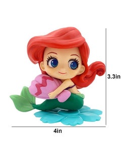 Sienon Mermaid Cake Topper Little Mermaid Doll With Seashells For Ariel Cake Decoration Mermaid Figurines For Under The Sea Mermaid Theme Princess Kids Birthday Baby Shower Party Supplies  - Image 3