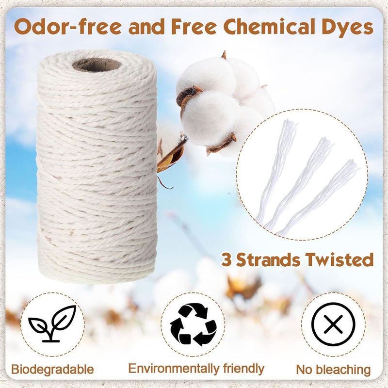 Woanger 32 لفة من حبل المكرمية 4 خيوط 2 مم × 1760 ياردة من قطن المكرمية الطبيعي حبل قطن ملون بالجملة حبل حرفة DIY خيوط مكرمية ملونة للتريكو تغليف الهدايا مستلزمات التريكو DIY - Image 4