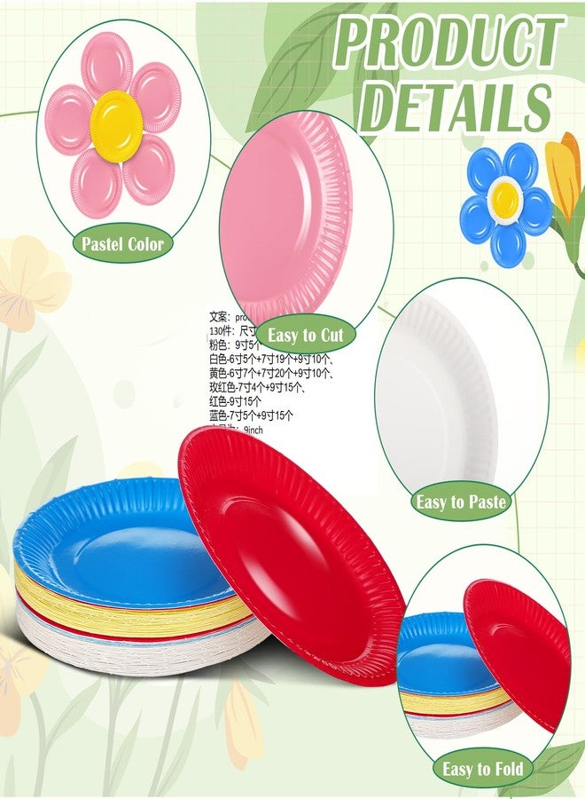 Norme 19 Packs DIY Paper Plate Flower for Backdrop 6/7/9 Inch Spring Party Decorations Colorful 3D Handcrafted Flower Arch Kit for Door Porch Wall Bulletin Board Indoor Outdoor - Image 2