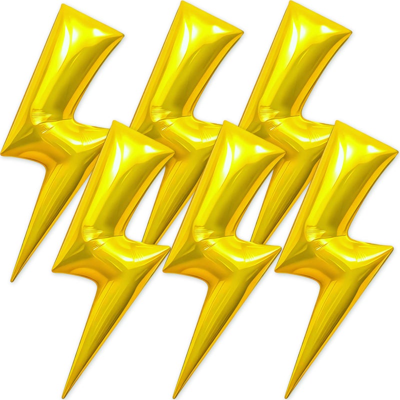 KHC-KHF LightningboltBalloons WeatherBalloon 6PCS 45in Lightning Bolt Foil Balloon Thunderbolt Birthday Party Graduation Summer Superhero Decorations Supply - Image 3