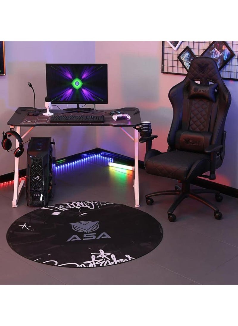 ASA Gaming Chair Mat Anti-Slip, Gaming Chair Mat for Hardwood Floor & Tile Floor, Gaming Computer Chair Mat for Gaming Room Home Office Decor, Anti-fouling, Natural Rubber, Smooth Fine, (Extra Large Size)  - Image 1