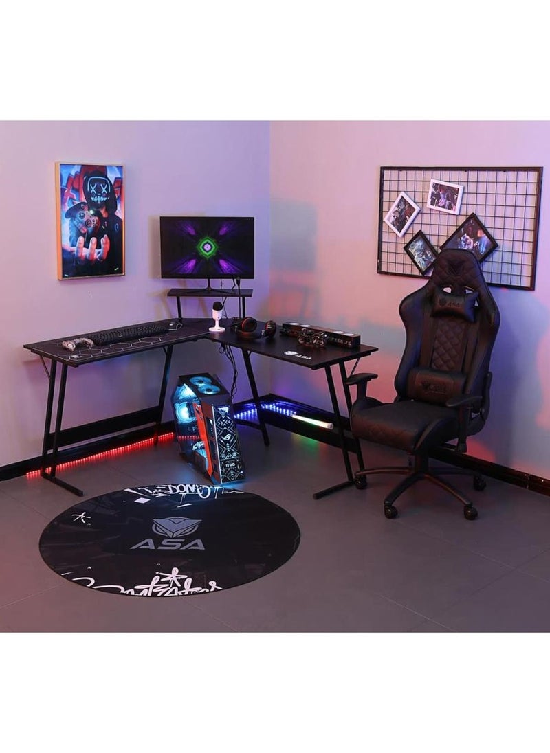 ASA Gaming Chair Mat Anti-Slip, Gaming Chair Mat for Hardwood Floor & Tile Floor, Gaming Computer Chair Mat for Gaming Room Home Office Decor, Anti-fouling, Natural Rubber, Smooth Fine, (Extra Large Size)  - Image 3