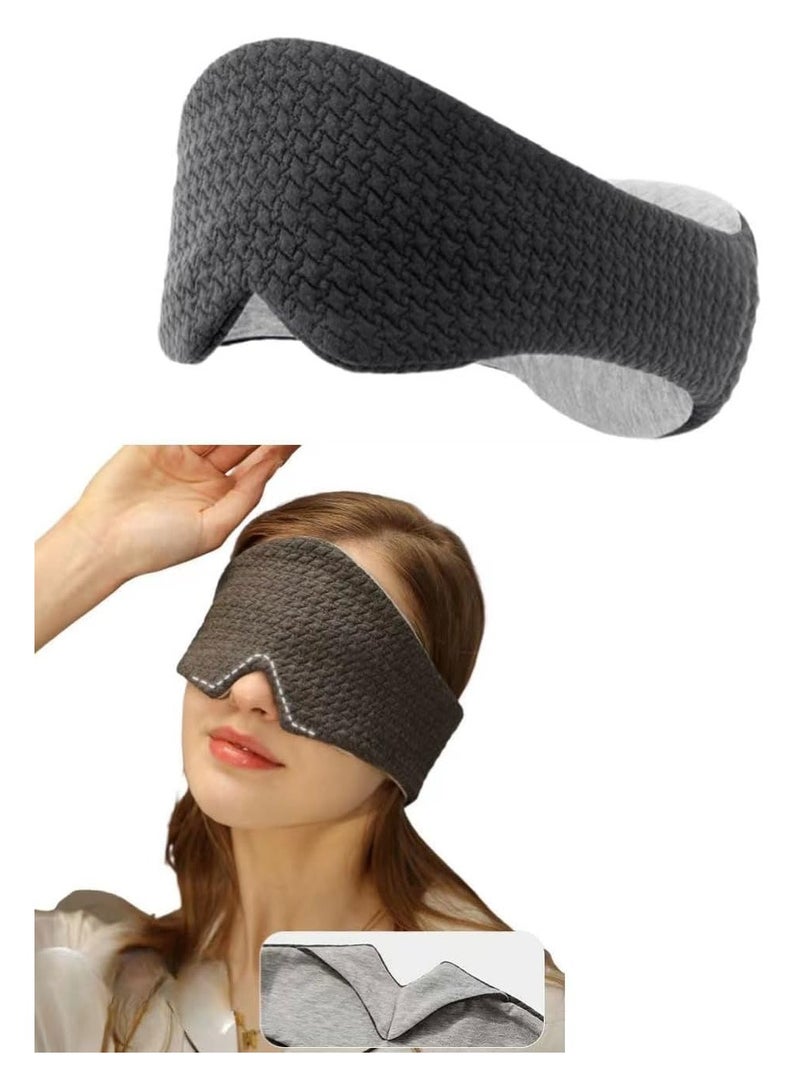 SYOSI 100% Cotton Handmade Blackout Sleeping Eye Mask with Neck Pillow Design - Comfortable and Breathable Eye Mask for Uninterrupted Sleep - Image 1