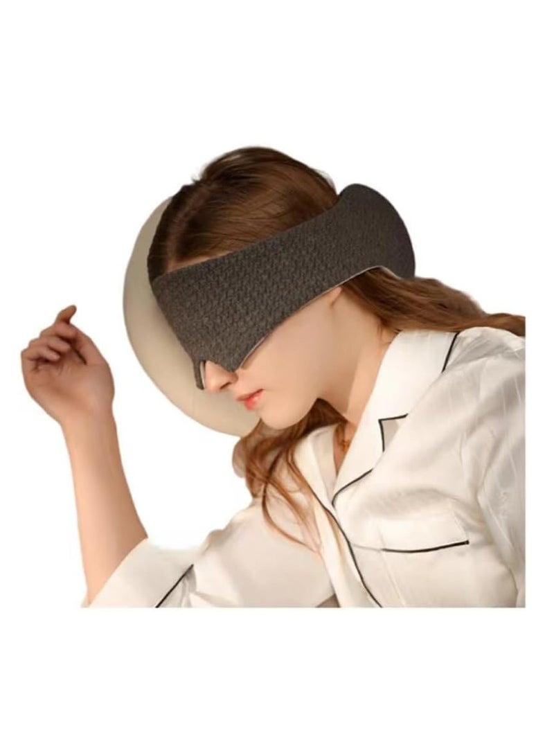 SYOSI 100% Cotton Handmade Blackout Sleeping Eye Mask with Neck Pillow Design - Comfortable and Breathable Eye Mask for Uninterrupted Sleep - Image 4