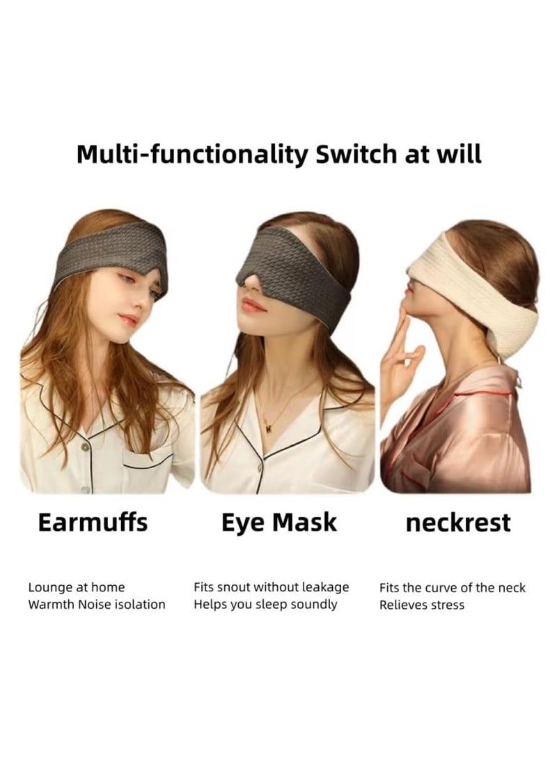 SYOSI 100% Cotton Handmade Blackout Sleeping Eye Mask with Neck Pillow Design - Comfortable and Breathable Eye Mask for Uninterrupted Sleep - Image 2