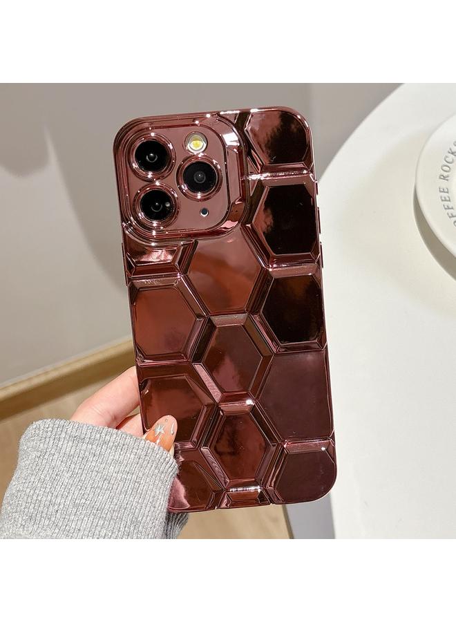 S-TOP Case For iPhone 11 Pro Electroplating Laser Engraving 3D Honeycomb TPU Phone Case - Image 1