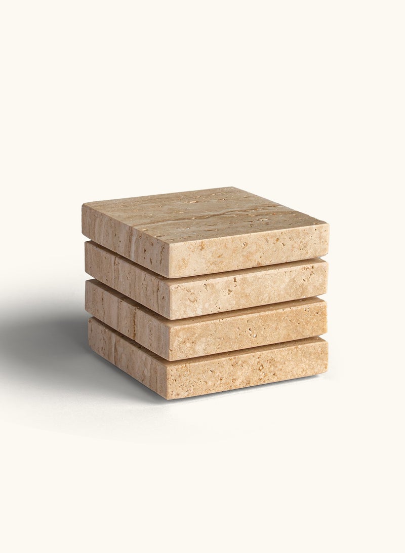 touche déco Travertine Coasters - Set of 4  - Image 2