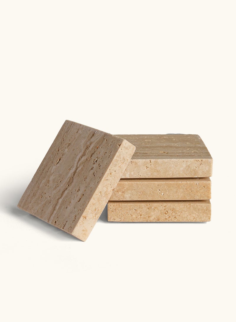 touche déco Travertine Coasters - Set of 4  - Image 3