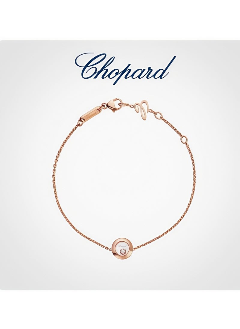Chopard Chopard 18K Rose Gold Round Happy Diamond Bracelet Stacking Gift for Women  - Image 1