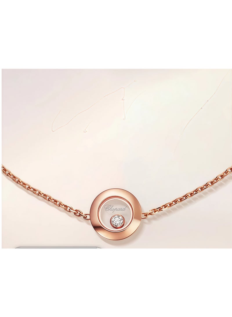 Chopard Chopard 18K Rose Gold Round Happy Diamond Bracelet Stacking Gift for Women  - Image 2