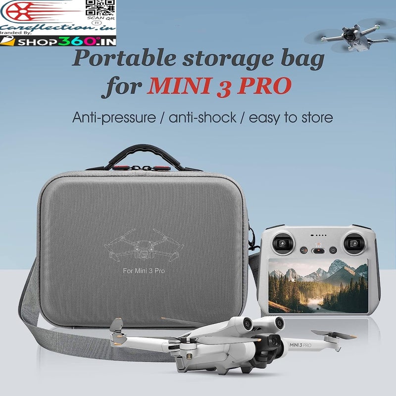 Careflection Waterproof Portable Storage Case for Mini 3 Pro (with DJI RC Remote Controller) Waterproof Portable Storage C Carry Case : Double Layer Can Hold Tablets, Landing Pad, Tablet Holder and Other DJI Kits - Image 2
