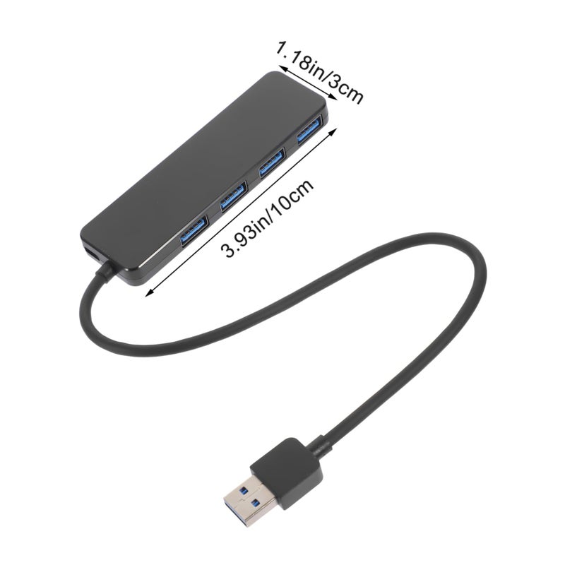 USB Hub 4 منافذ رفيع فائق محمول من الألومنيوم محطة بيانات للكمبيوتر المحمول للسفر والعمل - Image 3