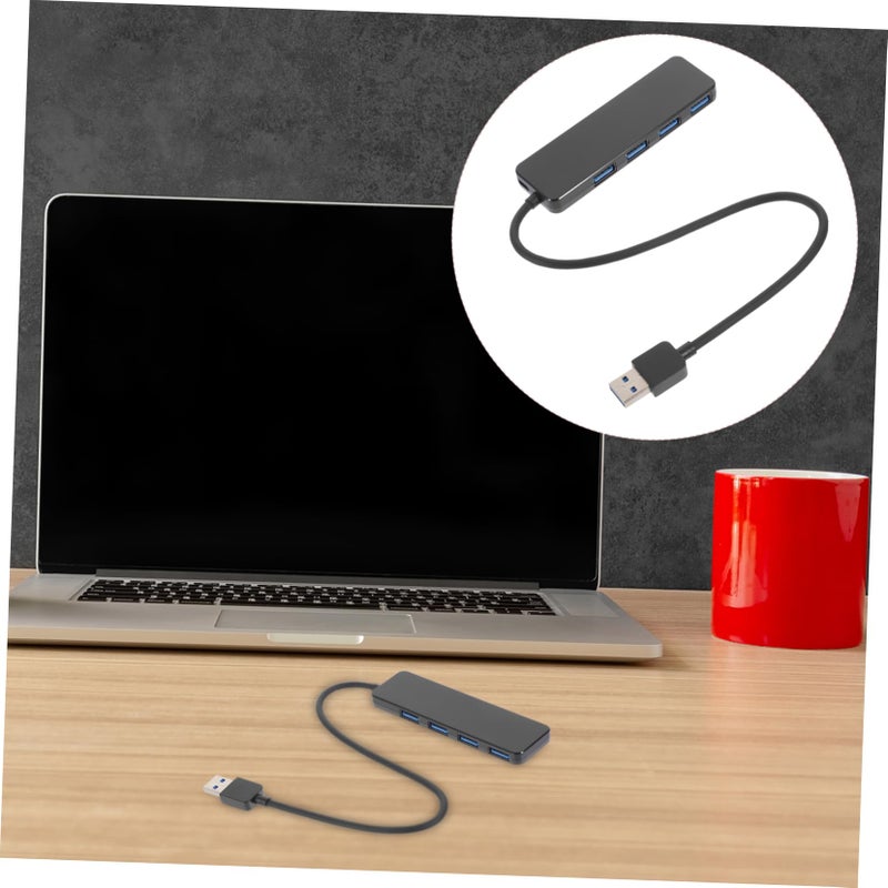 USB Hub 4 منافذ رفيع فائق محمول من الألومنيوم محطة بيانات للكمبيوتر المحمول للسفر والعمل - Image 4