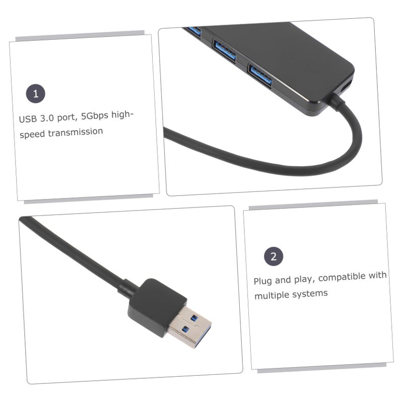 USB Hub 4 منافذ رفيع فائق محمول من الألومنيوم محطة بيانات للكمبيوتر المحمول للسفر والعمل - Image 5