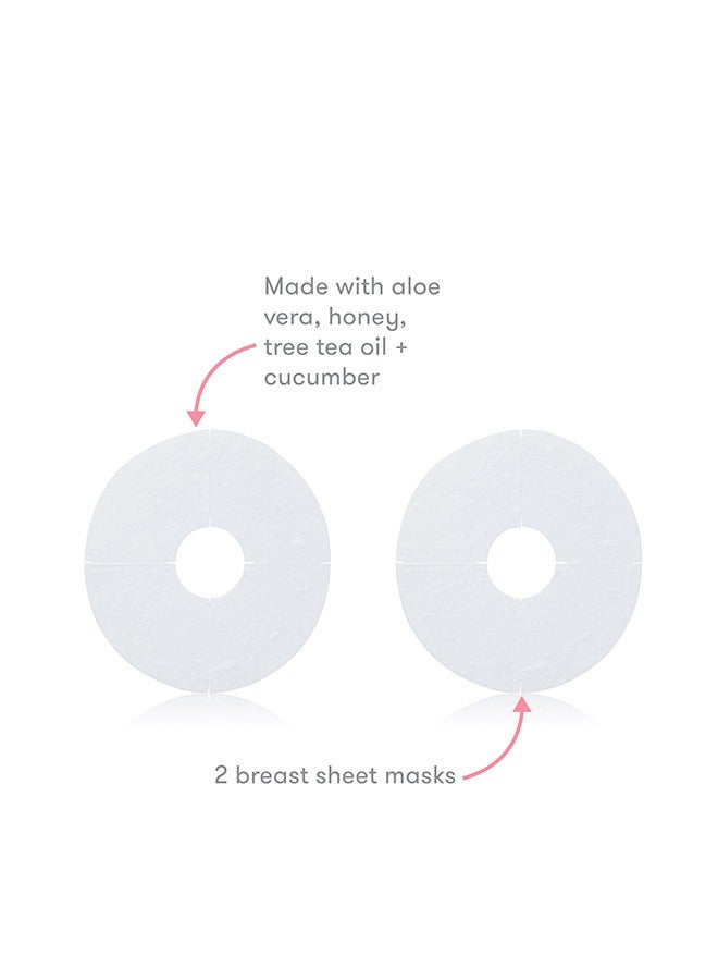 Frida Mom Breast Mask For Hydration- Made With Aloe Vera, Honey, Tea Tree Oil, Cucumber To Nourish And Soothe Breast- 2 Sheet Masks - Image 4