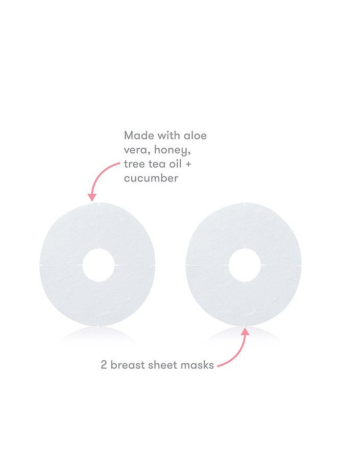 frida mom - Mask For Hydration- Made With Aloe Vera, Honey, Tea Tree Oil, Cucumber To Nourish And Soothe Breast- 2 Sheet Masks - Image 1
