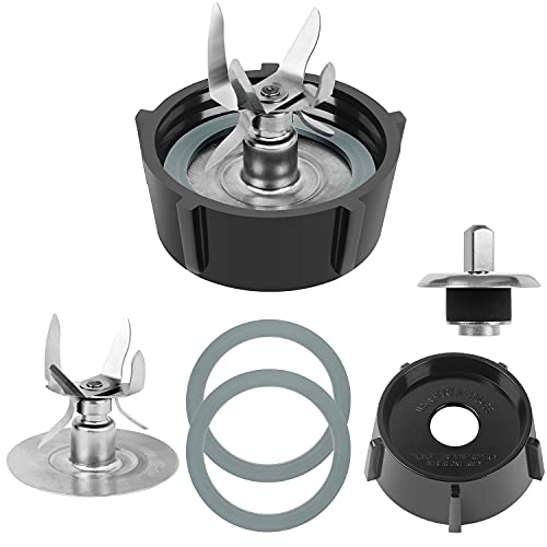 SyVia 6 Point Fusion Blade 4980 & 4902 Blender Jar Bottom & 2 Pieces Rubber Seal Gasket & Coupling Stud Slinger Pin Kit replacement parts Compatible with Oster Osterizer Blender Blade - Image 1