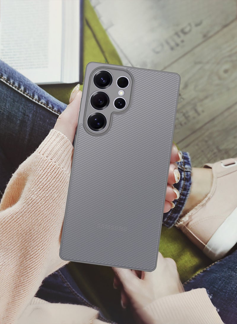 CATANES ( for Galaxy S25 Ultra )2Packs, Case Air Skin Line Design Back Cover Sturdy Durable Ultra-Thin Case Drop Protection Cover Clear with Shock Proof Screen Protector- Dark Grey - Image 3