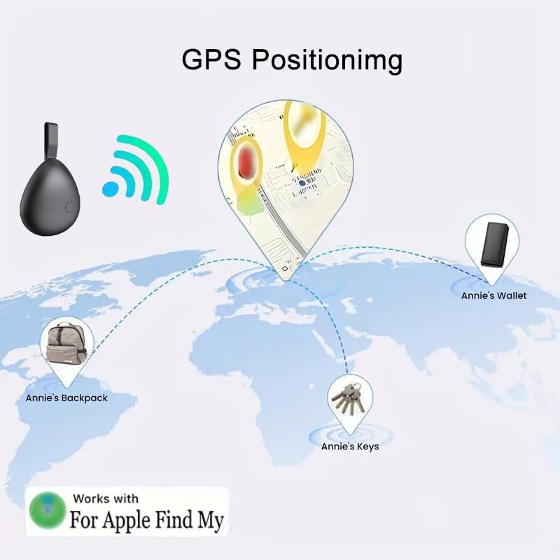 GPS Tracker for Vehicles, Mini Tracking Device for Vehicles, Car Tracker Device Hidden No Subscription Work with Find My (iOS Only), Key Finder, for Kids, Dogs, Luggage, Bag (Black and White, 4 Pack) - Image 3
