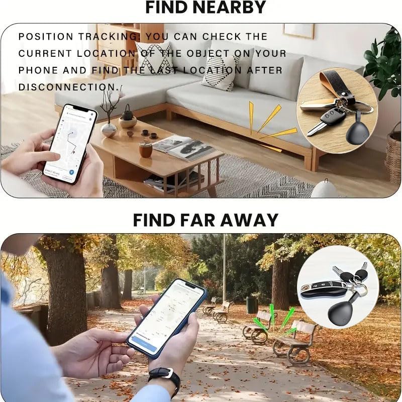 GPS Tracker for Vehicles, Mini Tracking Device for Vehicles, Car Tracker Device Hidden No Subscription Work with Find My (iOS Only), Key Finder, for Kids, Dogs, Luggage, Bag (Black and White, 4 Pack) - Image 4
