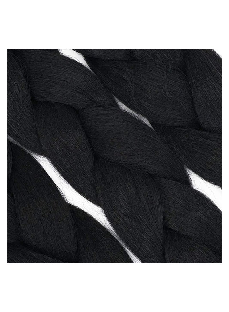 Estelle African braids Hair Extension,Crochet Braiding Hair Extensions Synthetic Braiding Hair High Temperature Synthetic Fiber Jumbo Braiding Hair (3 pcs, black) - Image 3